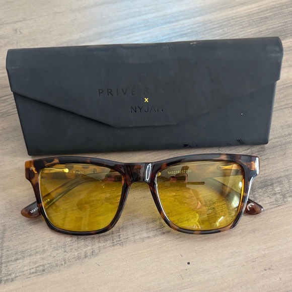 Privé Revaux x Nyjah Tortoise Sunglasses with Yellow Lenses - Picture 1 of 2